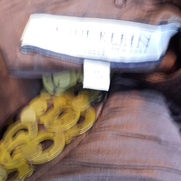 Plus Size 14 Brown Sheer Flowy Elegant Evening Halter Top Midi Dress - Picture 9 of 9